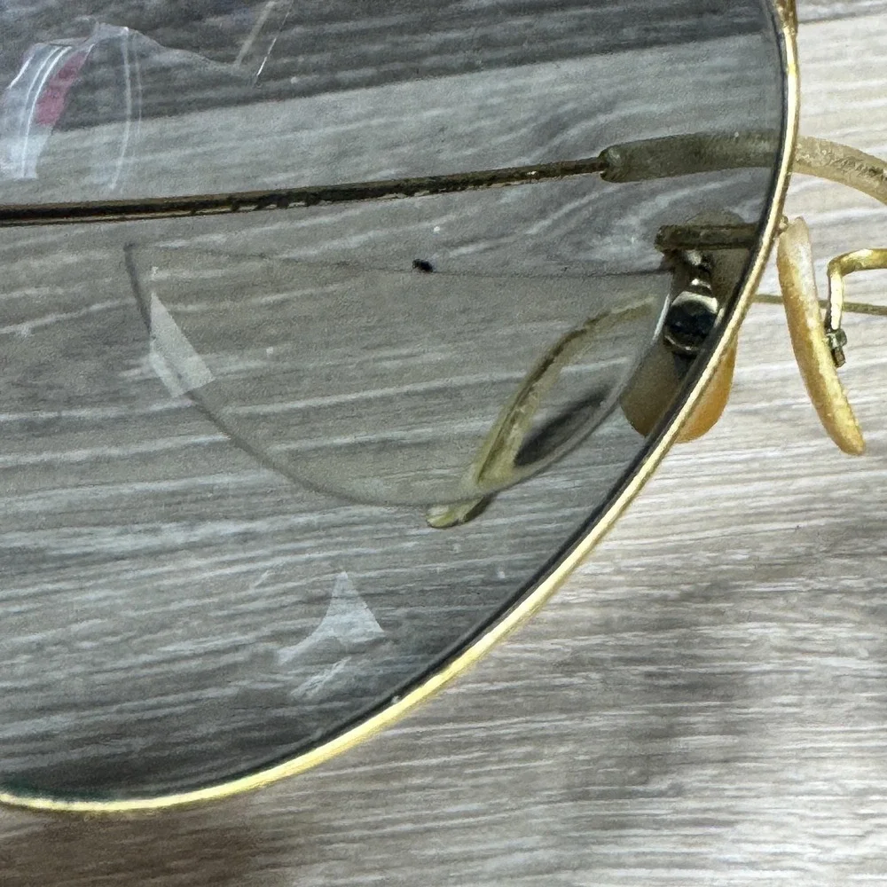 Vtg 1970's Ray-Ban Aviator Sunglasses Gold Bad‎ Bunny Bifocal Outdoorsman RB3030